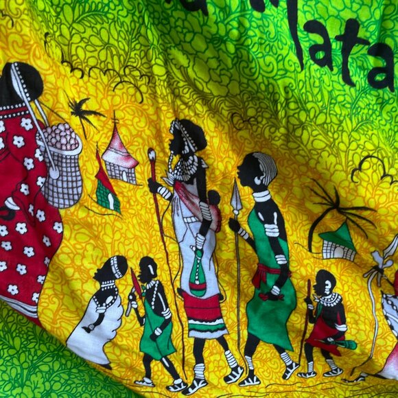 Vtg Zanzibar Tanzania African Tapestry Hakuna Matata Wall Art - Picture 3 of 5